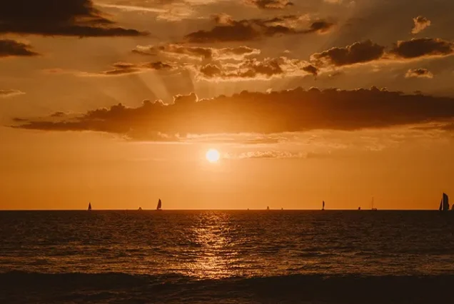 Golden sunset over the Pacific coast of Guanacaste, Costa Rica